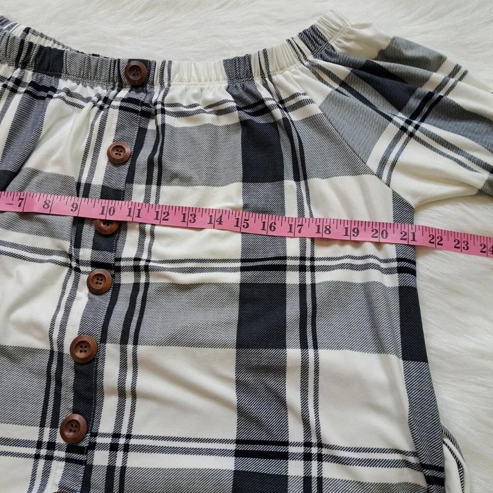 J For Justify Ultrasoft Off Shoulder Plaid Belted Dress 1X - Picture 8 of 9